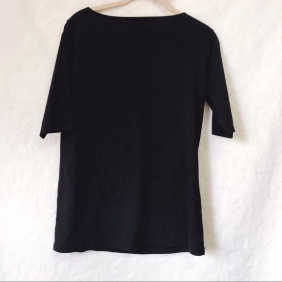 Ann Taylor Black Embroidered Flower Pattern Top - Picture 4 of 5